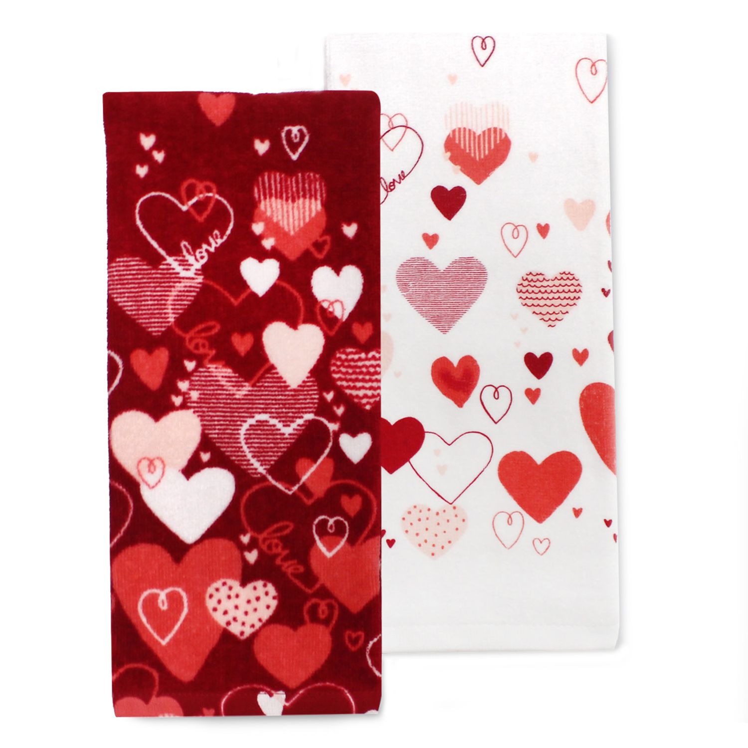 valentines day dish towels