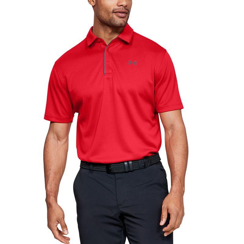 UPC 190085448252 product image for Men's Under Armour Tech Polo, Size: Large, Red Grey | upcitemdb.com