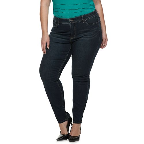 plus size high waisted jeans tummy control