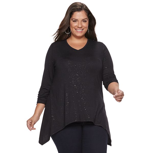 Plus Size Apt. 9® Shark-Bite Hem Tunic