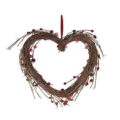 Celebrate Valentine's Day Together Artificial Berry Heart Wreath 