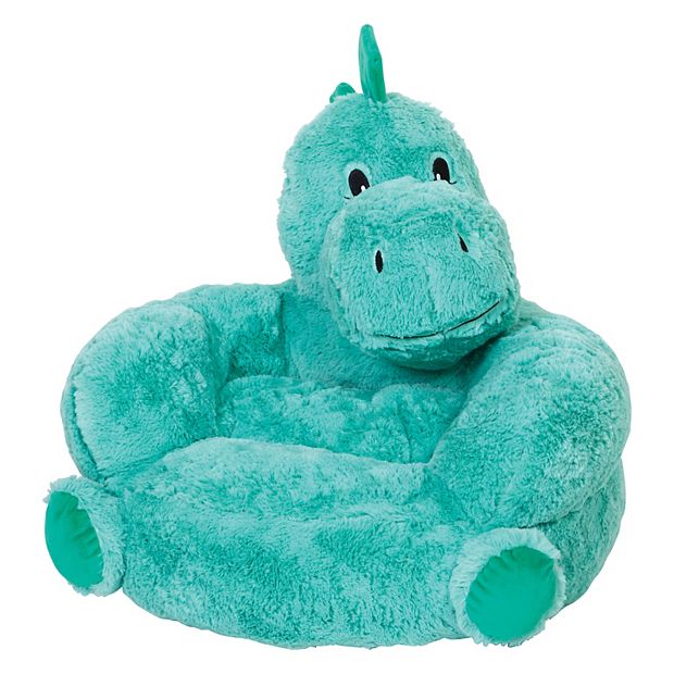 Your Zone Kids Soft Plush Dinosaur Bean Bag Chair, Grey