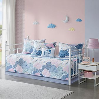 Intelligent Design Bliss 6 pc Reversible Cotton Daybed Cover Set with Throw Pillow