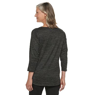 Women's Cathy Daniels Embellished Space-Dyed Top