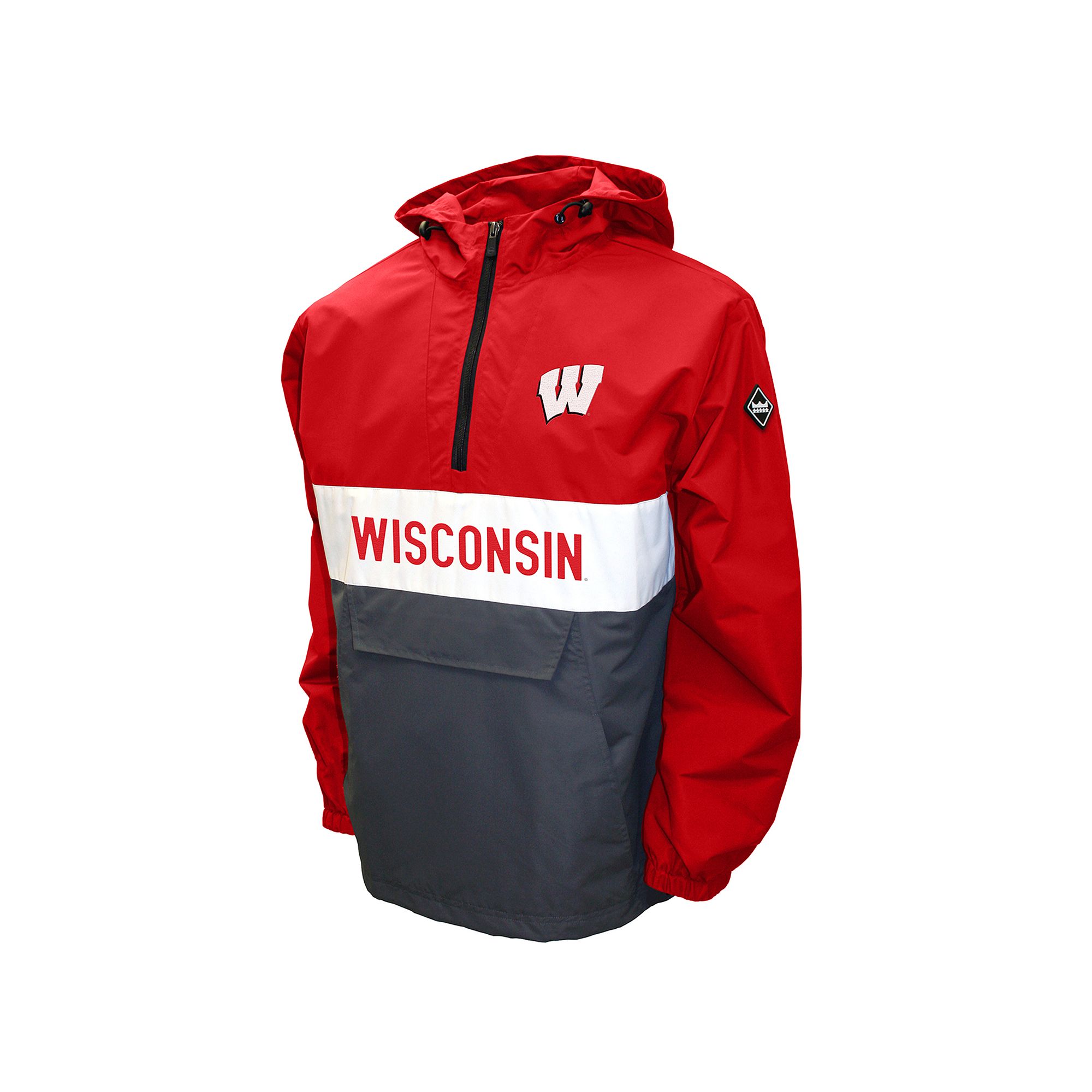 Mens Franchise Club Wisconsin Badgers Alpha Anorak Pullover, Size: XL, Red
