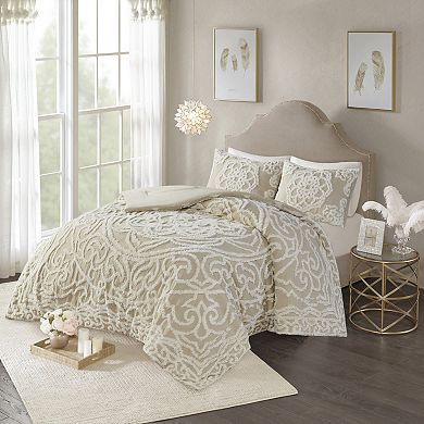 Madison Park Virginia 3-piece Cotton Chenille Medallion Comforter Set