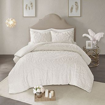 Madison Park Virginia 3 pc Cotton Chenille Medallion Duvet Cover Set