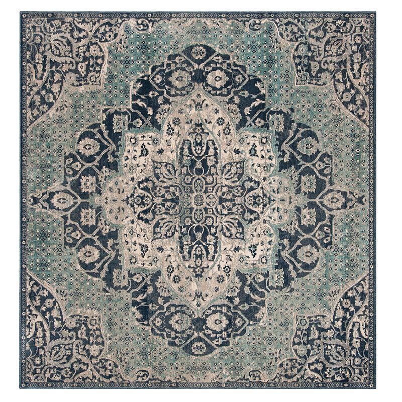 Safavieh Wyatt Traditional Medallion Rug, Blue, 6FT Sq