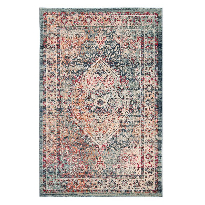Safavieh Shiloh Distressed Medallion Rug, Blue, 6FT Sq