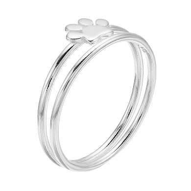 love this life Sterling Silver Paw Ring Set