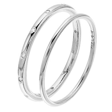 love this life Sterling Silver Cubic Zirconia Ring Set