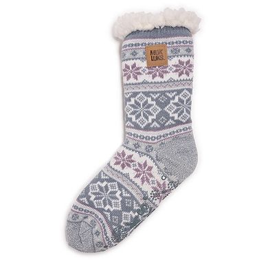 Women's MUK LUKS Patterned Cabin Slipper Socks