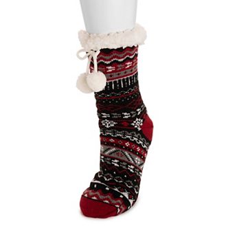 Women's MUK LUKS Patterned Cabin Slipper Socks