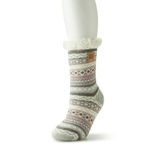 Women's MUK LUKS Patterned Cabin Slipper Socks
