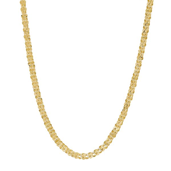 Gold heart link chain necklace