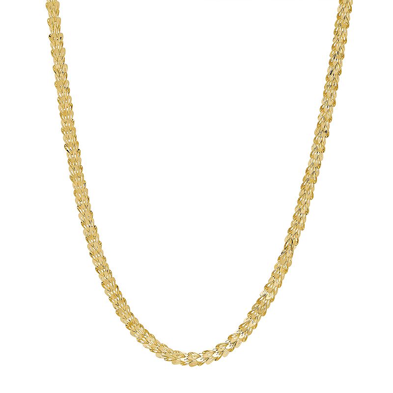 14k Gold Heart Link Chain Necklace, Womens, Size: 18, Yellow
