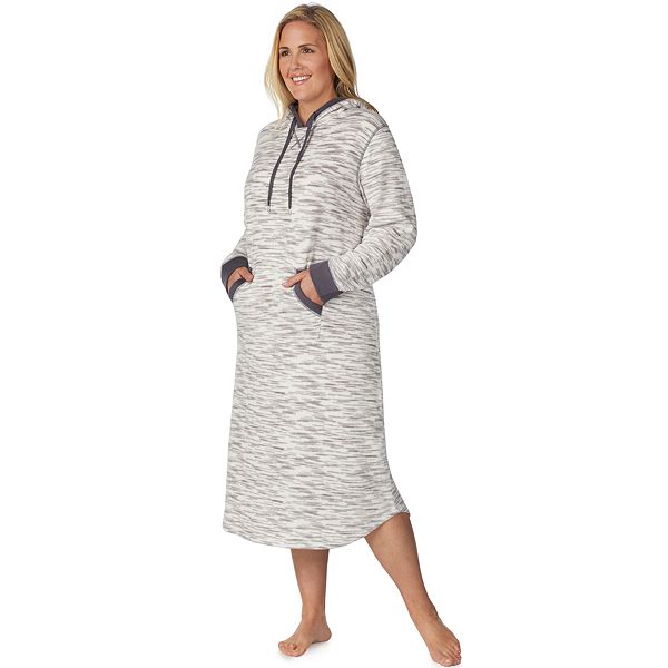 Plus Size Cuddl Duds Hooded Fleece Sleepshirt