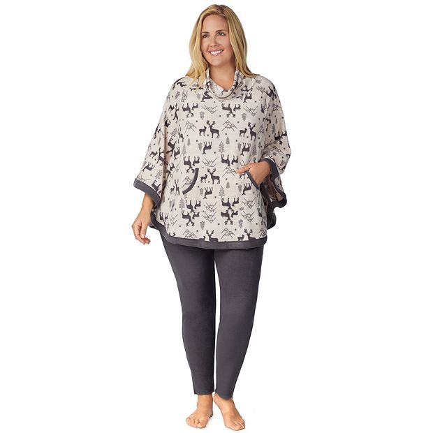 Plus Size Cuddl Duds Poncho & Sleep pant Pajama Set