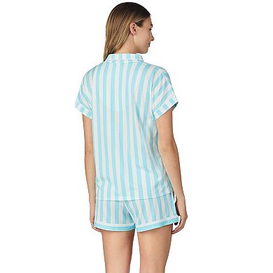 Women's Cuddl Duds 3-piece Printed Shirt & Shorts Pajama Set