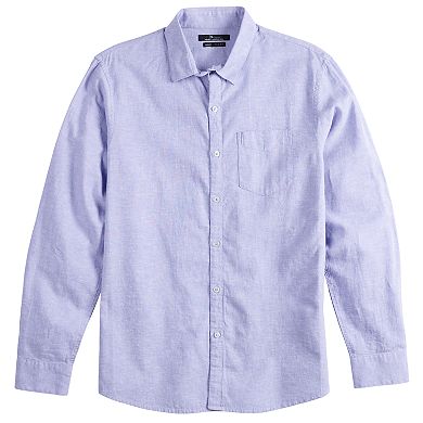Men's Marc Anthony Luxury + Slim-Fit Linen Blend Button Front Shirt