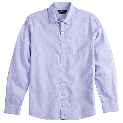 Men's Marc Anthony Luxury + Slim-Fit Linen Blend Button Front Shirt