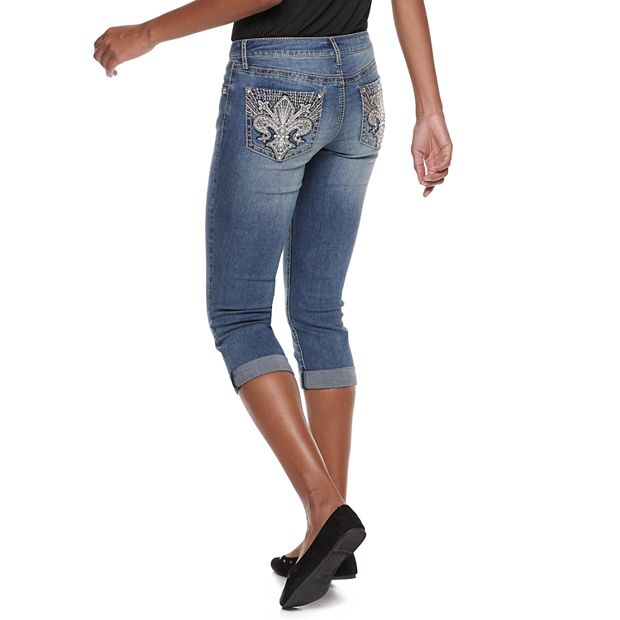 Women's Apt. 9® Embellished Cuffed Capri Jeans