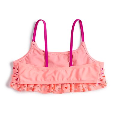 Girls 7-16 SO® Coral Laser Cut Flounce Bikini Swimsuit Top