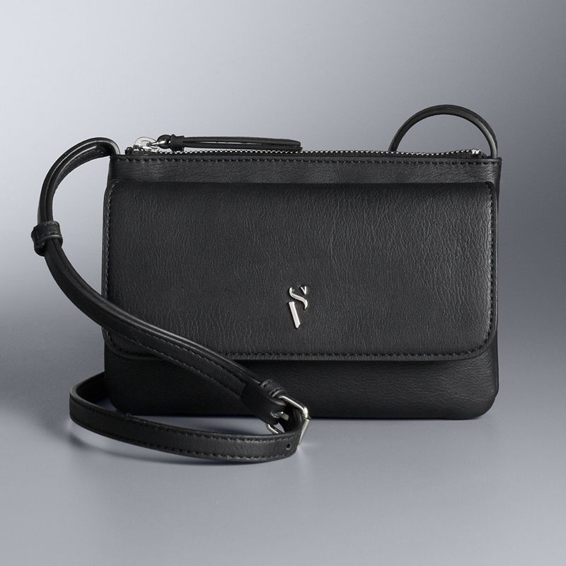 Simply Vera Vera Wang Nash Crossbody Bag, Black