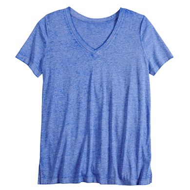 Juniors' Mudd Burnout V-Neck Tee