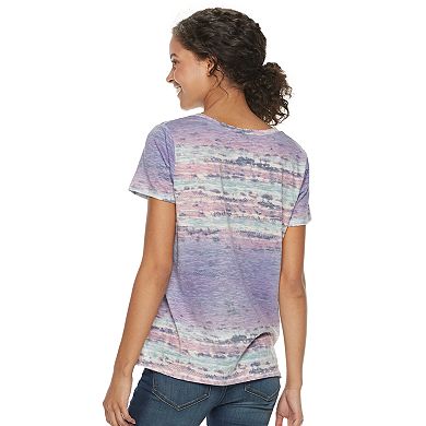 Juniors' Mudd Burnout V-Neck Tee