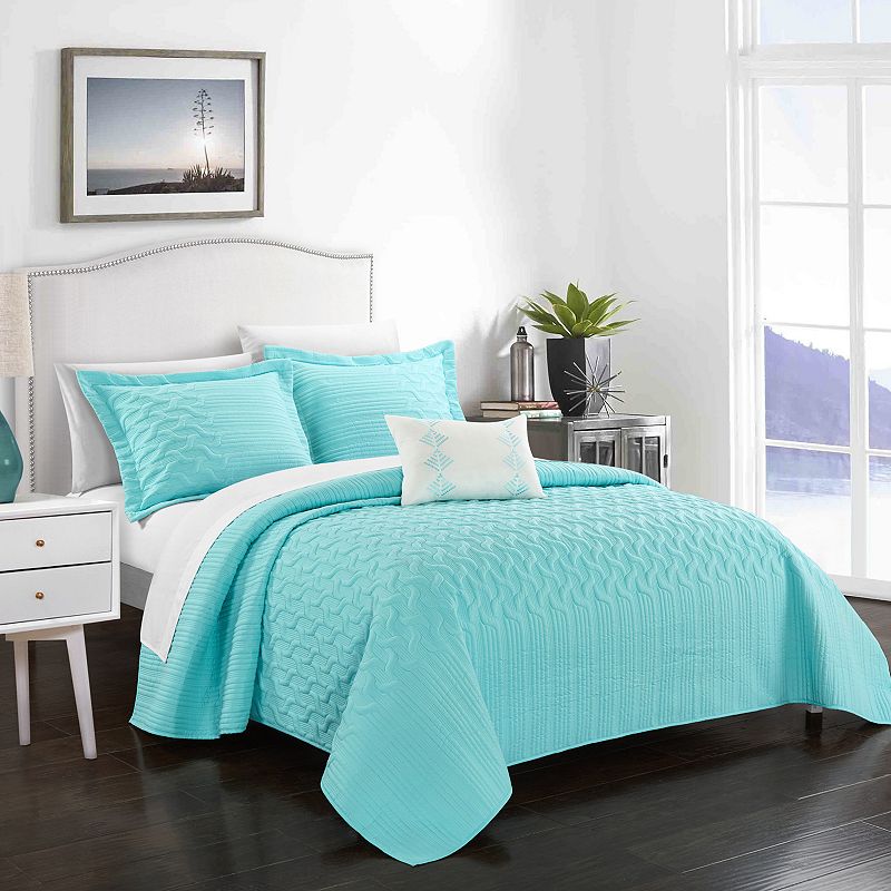 84265887 Chic Home Shalya Quilt Set, Blue, King sku 84265887