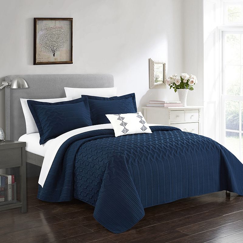 Chic Home Shalya Quilt Set, Blue, Twin