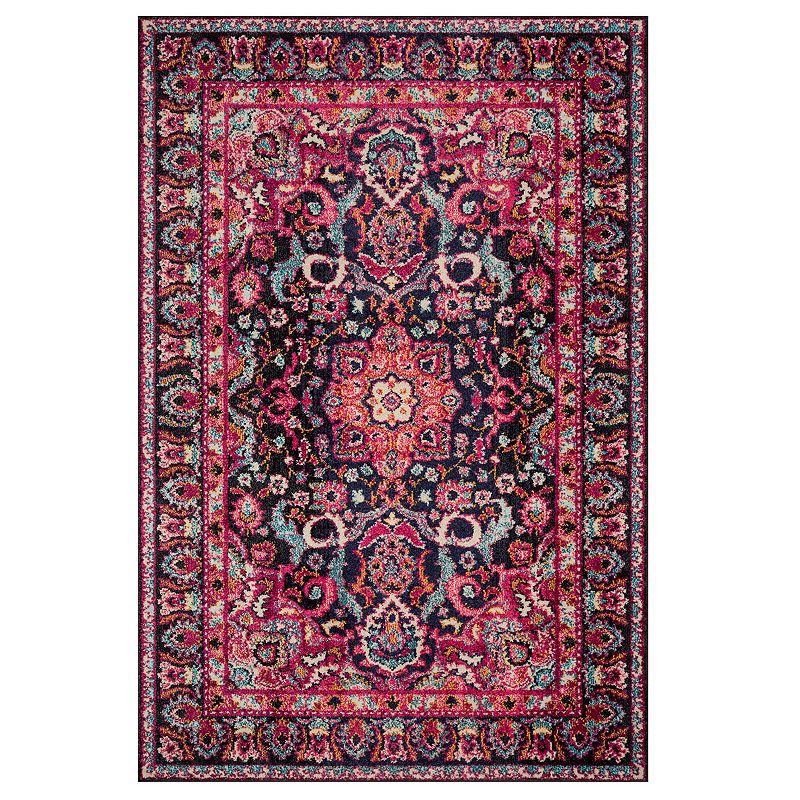 Loloi II Nadia Midnight Pink Accent or Area Rug, 8X11 Ft