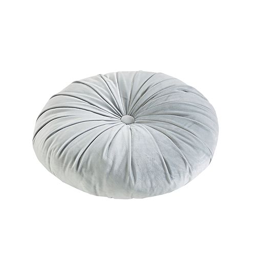 Intelligent Design Round Tufted Velvet Throw Pillow