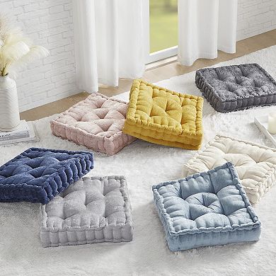 Intelligent Design Azza 20 in Chenille Square Floor Pillow Cushion
