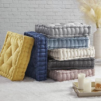 Intelligent Design Azza 20 in Chenille Square Floor Pillow Cushion