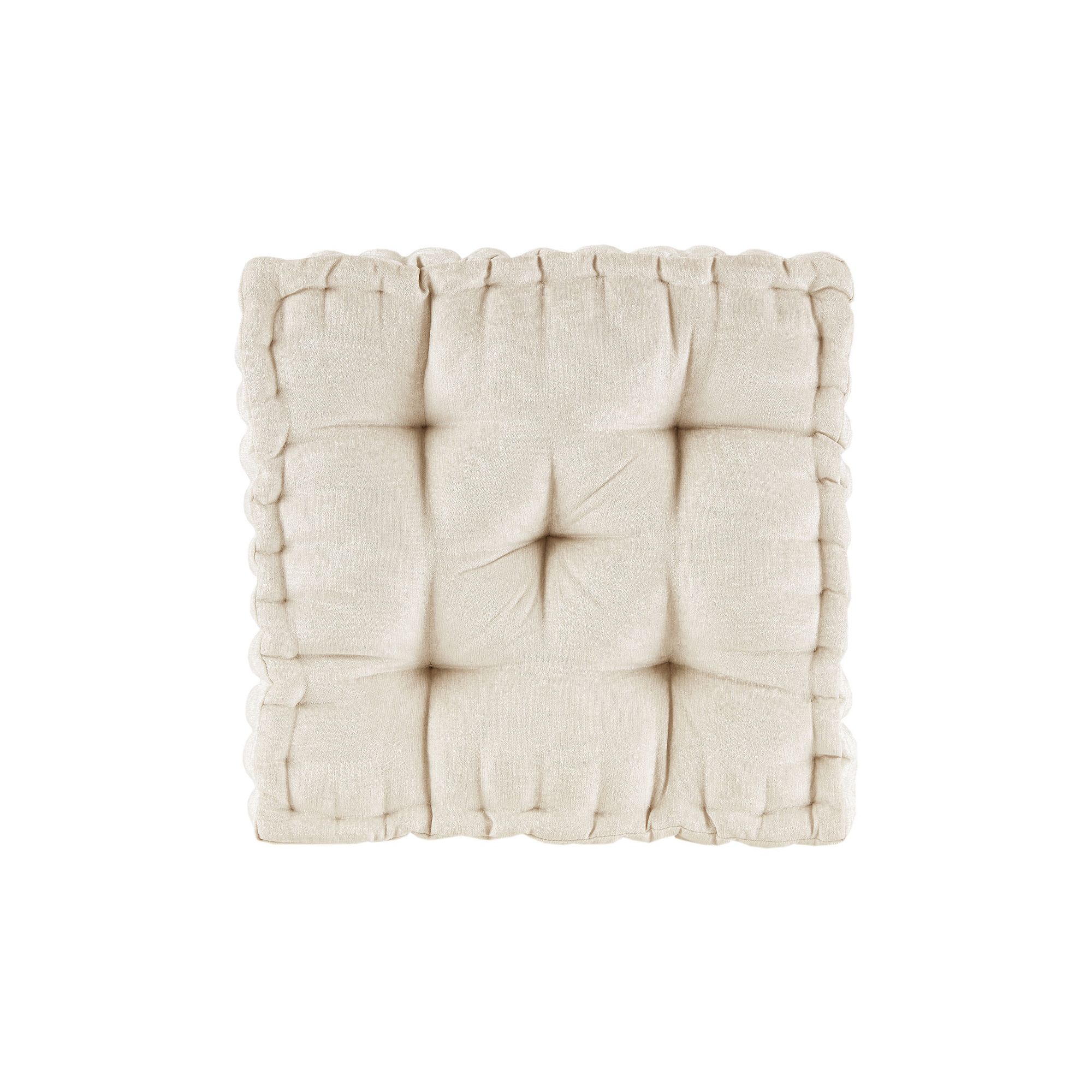 Intelligent Design Azza 20 in Chenille Square Floor Pillow Cushion, Ivory