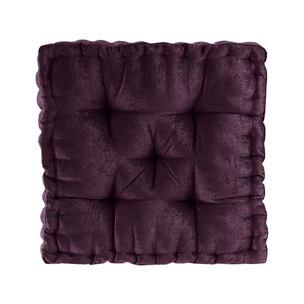 Intelligent Design Chenille Square Floor Pillow Cushion - Plum
