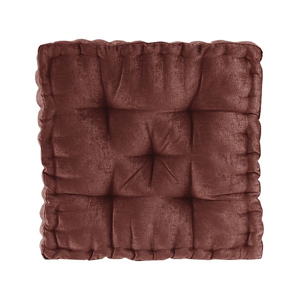 Intelligent Design Chenille Square Floor Pillow Cushion - Spice