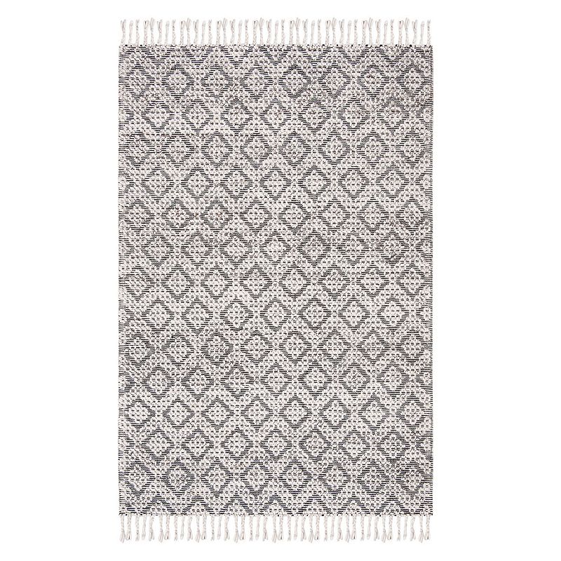 Safavieh Natura Josette Fringe Diamond Rug, Grey, 5X8 Ft