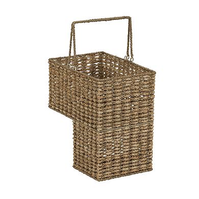 Household Essentials Two-Tone Wicker Stairstep Basket