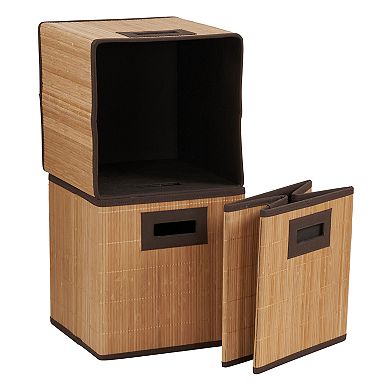 Household Essentials 3-pack Bamboo Reed Cloth Bins