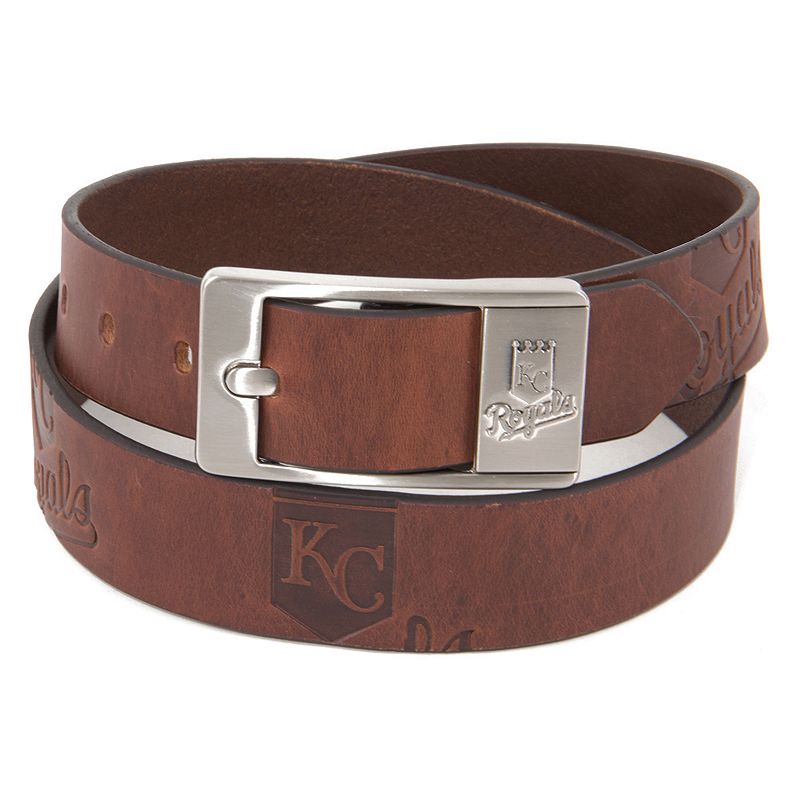 Mens Kansas City Royals Leather Belt, Size: 32, Brown