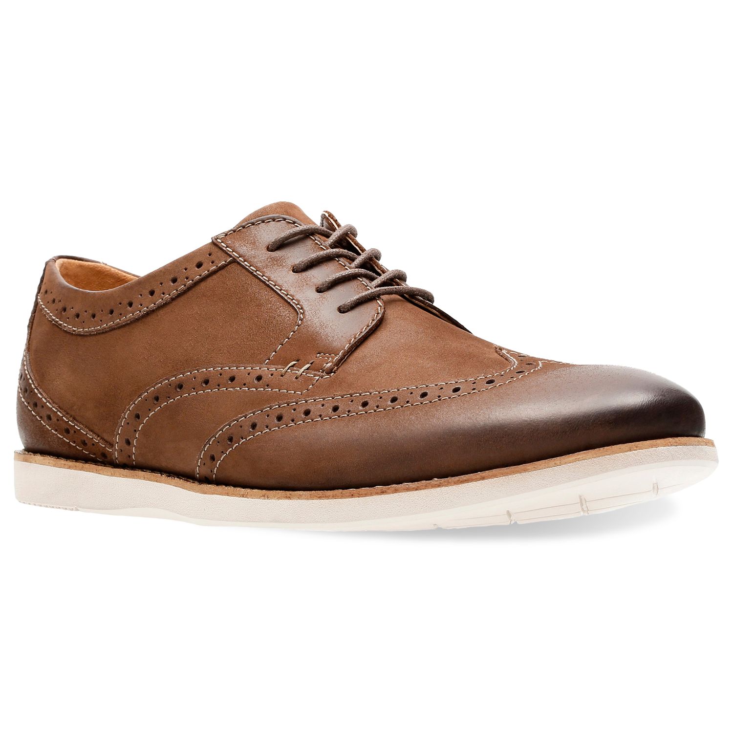 clarks mens wingtip shoes