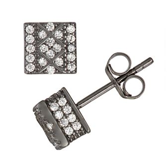 Designs by Gioelli Men's Sterling Silver Cubic Zirconia Stud Earrings