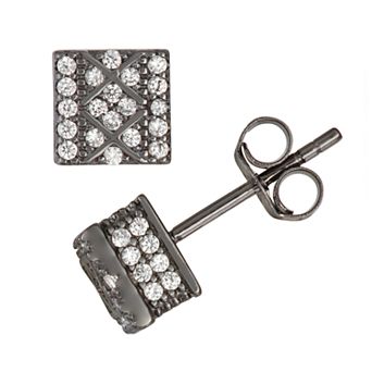 Designs by Gioelli Men's Sterling Silver Cubic Zirconia Stud Earrings