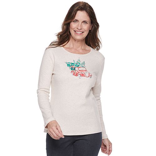 Women's Croft & Barrow® Holiday Long-Sleeve Top