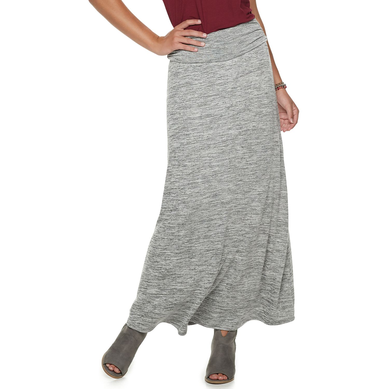 Juniors' Joe B Cinched Solid Hatchi Maxi Skirt