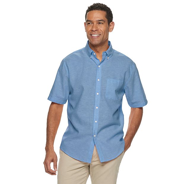 Men's Croft u0026 Barrow® Classic-Fit Easy-Care Linen-Blend Button-Down Shirt