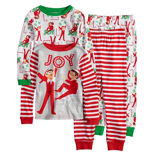 AME Sleepwear Girls' Elf On The Shelf Bring On The Merry Piece Cotton  Pajamas